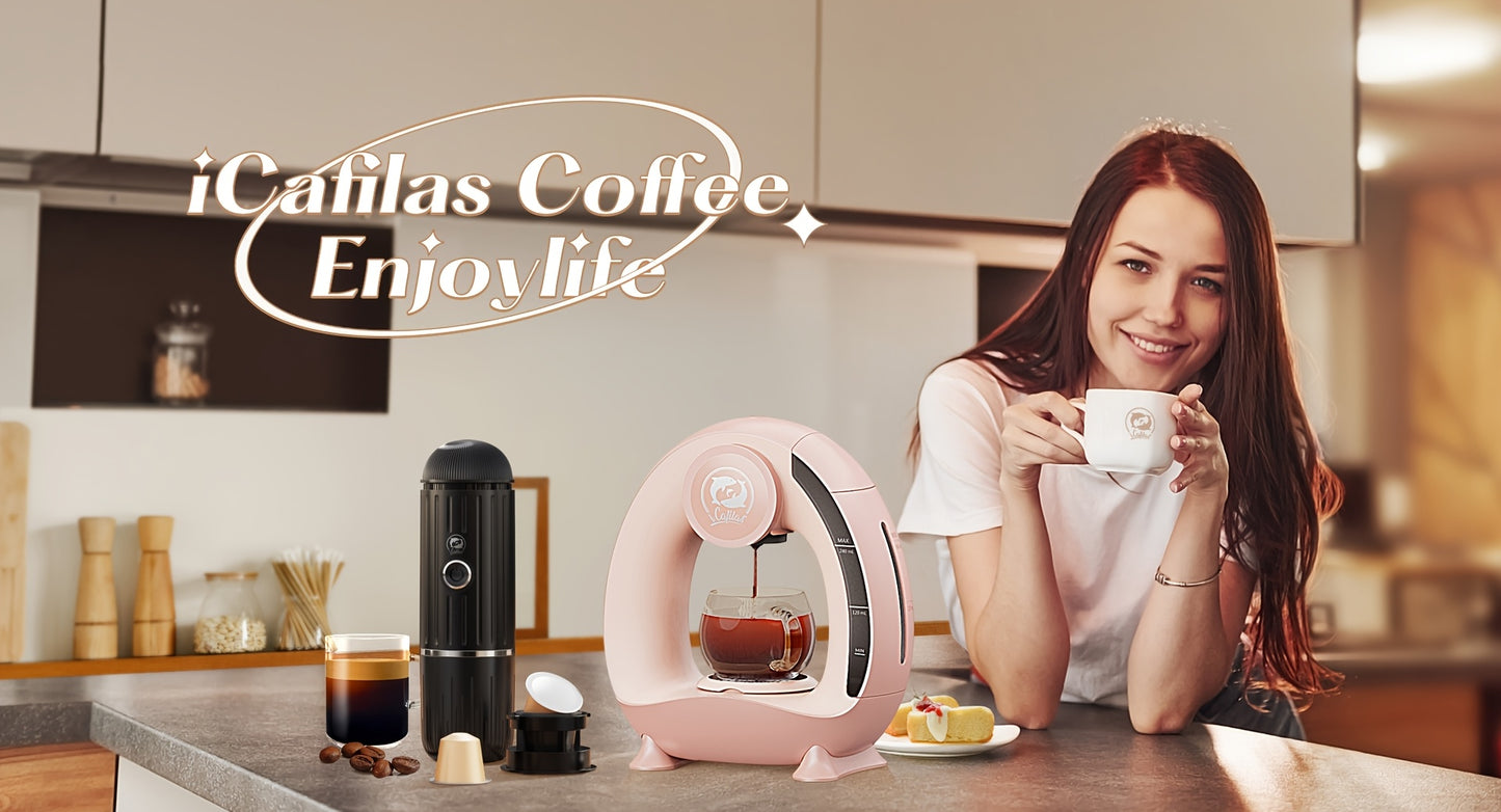 Compact Coffee Master - 4-8 Oz Single Serve Coffee Maker with 2-in-1 Americano Function, Compatible with Coffee Ground & K Cup, Automatic Drip Coffee Maker and Tea Maker for Home and Travel, Fast Brewing, Quiet Operation, and