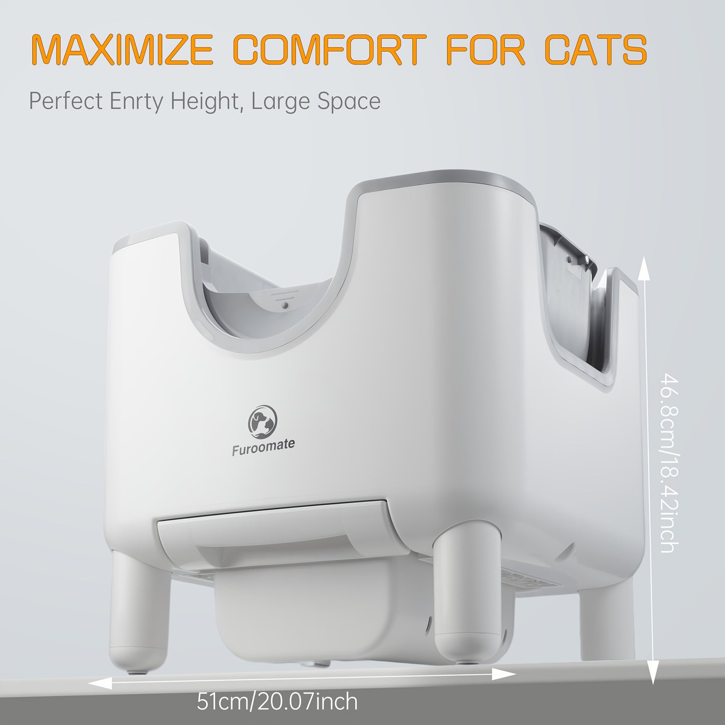1pc Furoomate Self-Cleaning Litter Box, Open-Top Automatic Cat Litter Box, Easy Maintenance, with Built-in Safety Features And Odor Control Christmas Cat Toys for Indoor Cats
