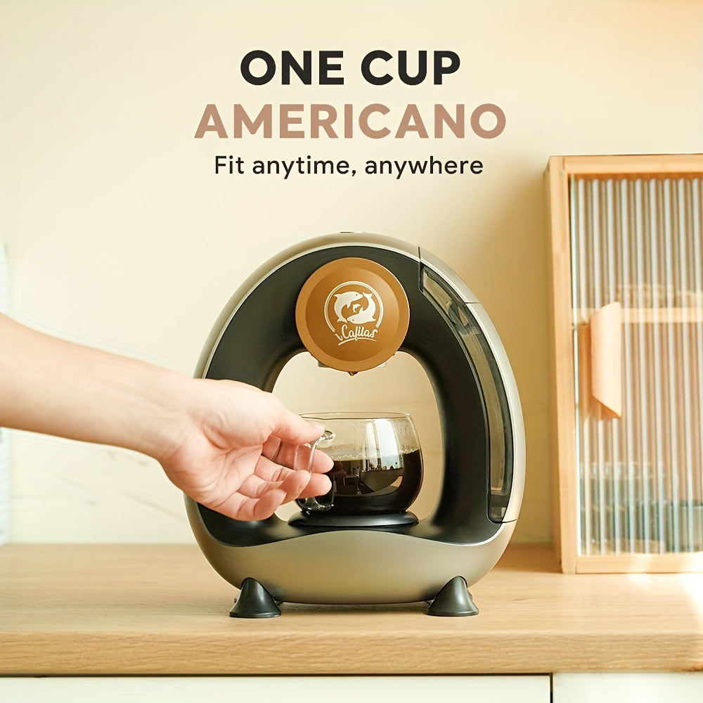 Compact Coffee Master - 4-8 Oz Single Serve Coffee Maker with 2-in-1 Americano Function, Compatible with Coffee Ground & K Cup, Automatic Drip Coffee Maker and Tea Maker for Home and Travel, Fast Brewing, Quiet Operation, and