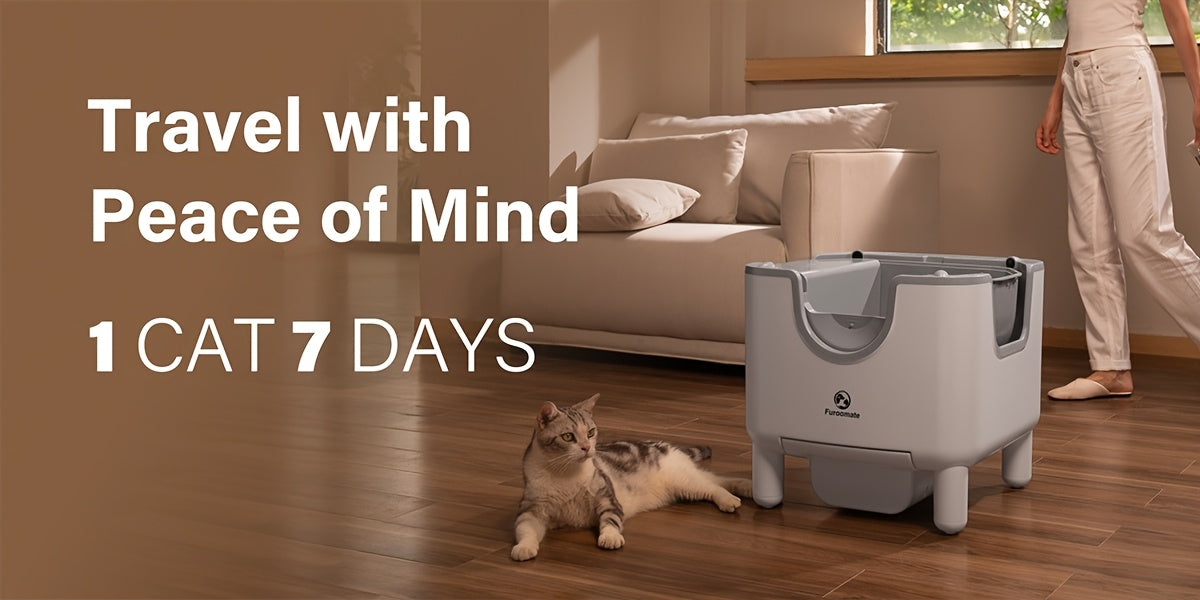 1pc Furoomate Self-Cleaning Litter Box, Open-Top Automatic Cat Litter Box, Easy Maintenance, with Built-in Safety Features And Odor Control Christmas Cat Toys for Indoor Cats