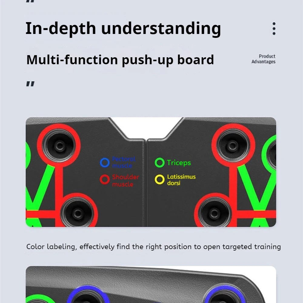 Foldable Multi-Functional Push Up Board Chest Abs Training Equipment Portable Home Gym Fitness Tool for Men Core Workout