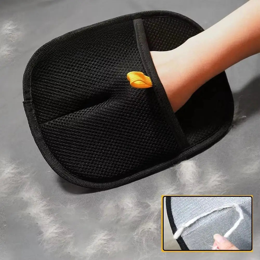 Two-way Pet Static Hair Removal Gloves Washable Reusable Static Dust Brush Multifunctional Mesh Cloth Pet Grooming Gloves Home