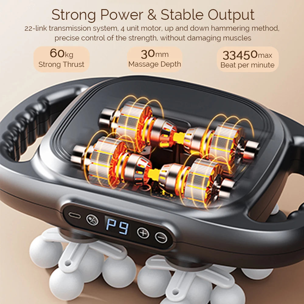 22-Head Fascia Gun High Frequency Vibration Body Massage Gun Back Massager Waist Massager Neck Shoulder Thigh Fascia Masajeador