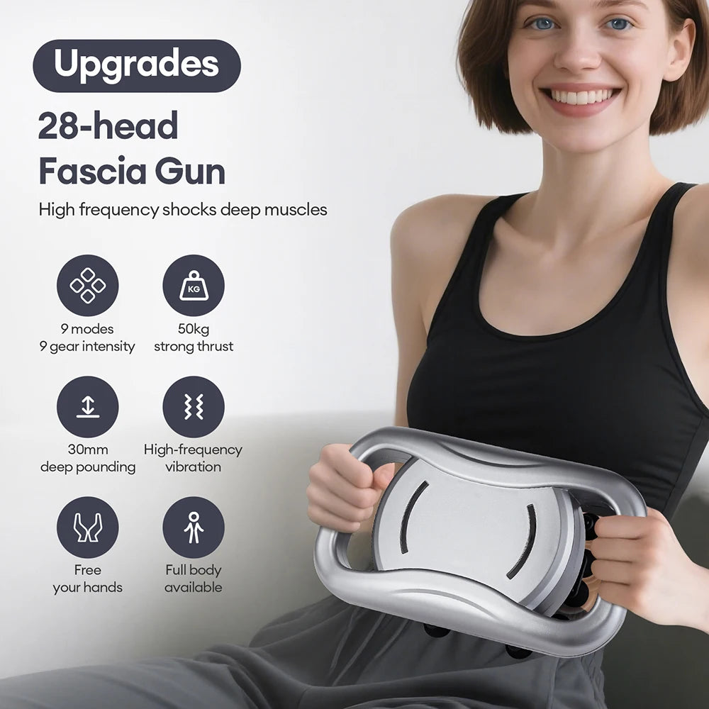 22-Head Fascia Gun High-Frequency Vibration Body Massage Gun Back and Waist Massager Neck Shoulder Massager Muscle masajeador