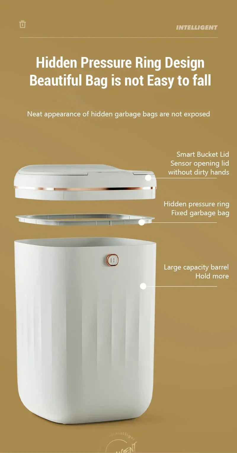 XIAOMI 20L Automatic Sensor Trash Can Rechargeable Smart Dustbin For Bathroom Toilet Touchless Wastebasket With Lid Smart Home