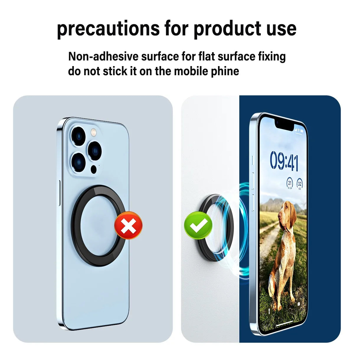 Magnetic Ring Holder For iPhone 14 13 12 Magnet Wall Mobile Phone Holder Magnetic Car Phone Stand for Magsafe case ipad Tablet