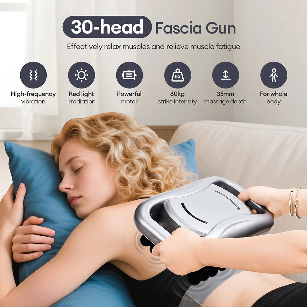 22-Head Fascia Gun High-Frequency Vibration Body Massage Gun Back and Waist Massager Neck Shoulder Massager Muscle masajeador