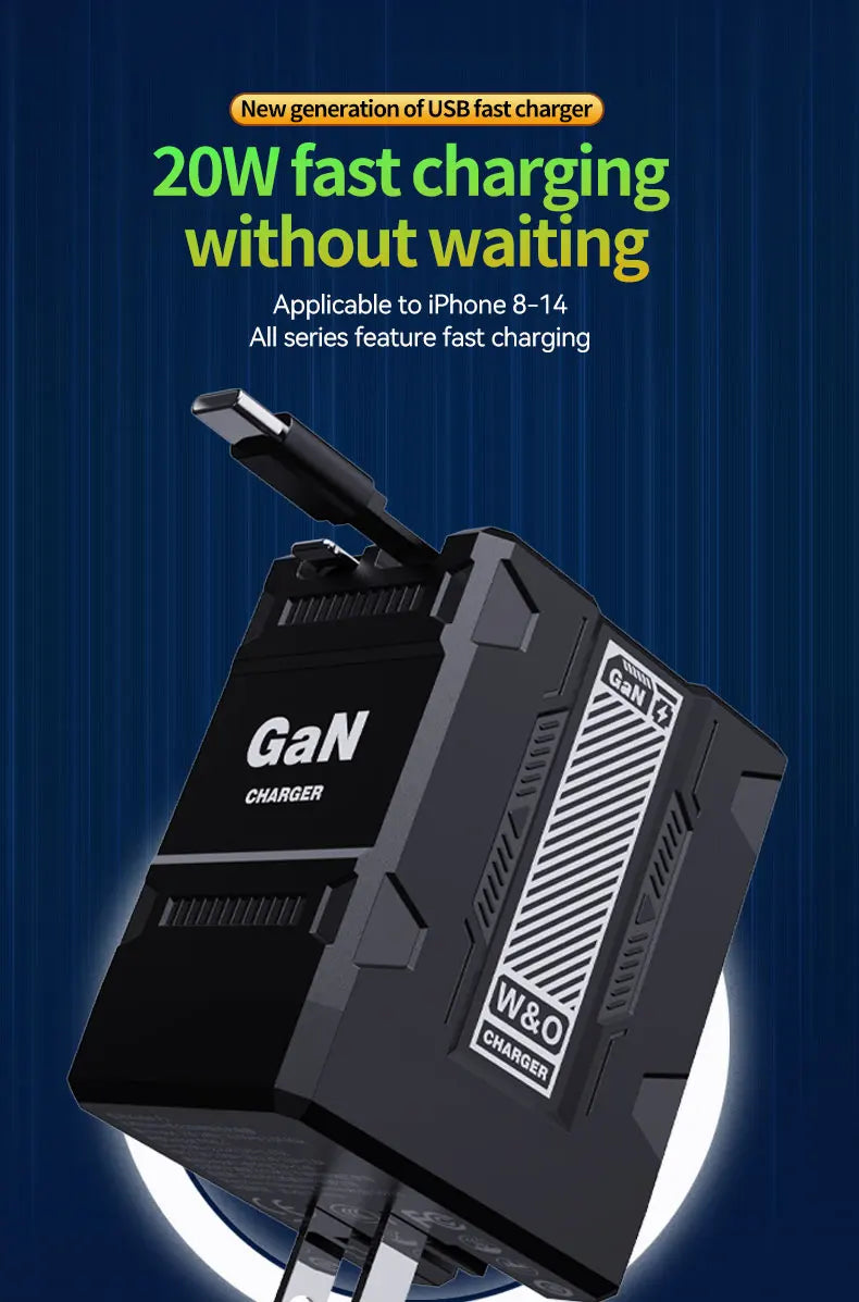 GaN 20W Fast charging PD3.0 Charger Type C lighting For iPhone 12 13 Samsung Huawei Xiaomi Mobile Phone EU/US Plug Wall Charger