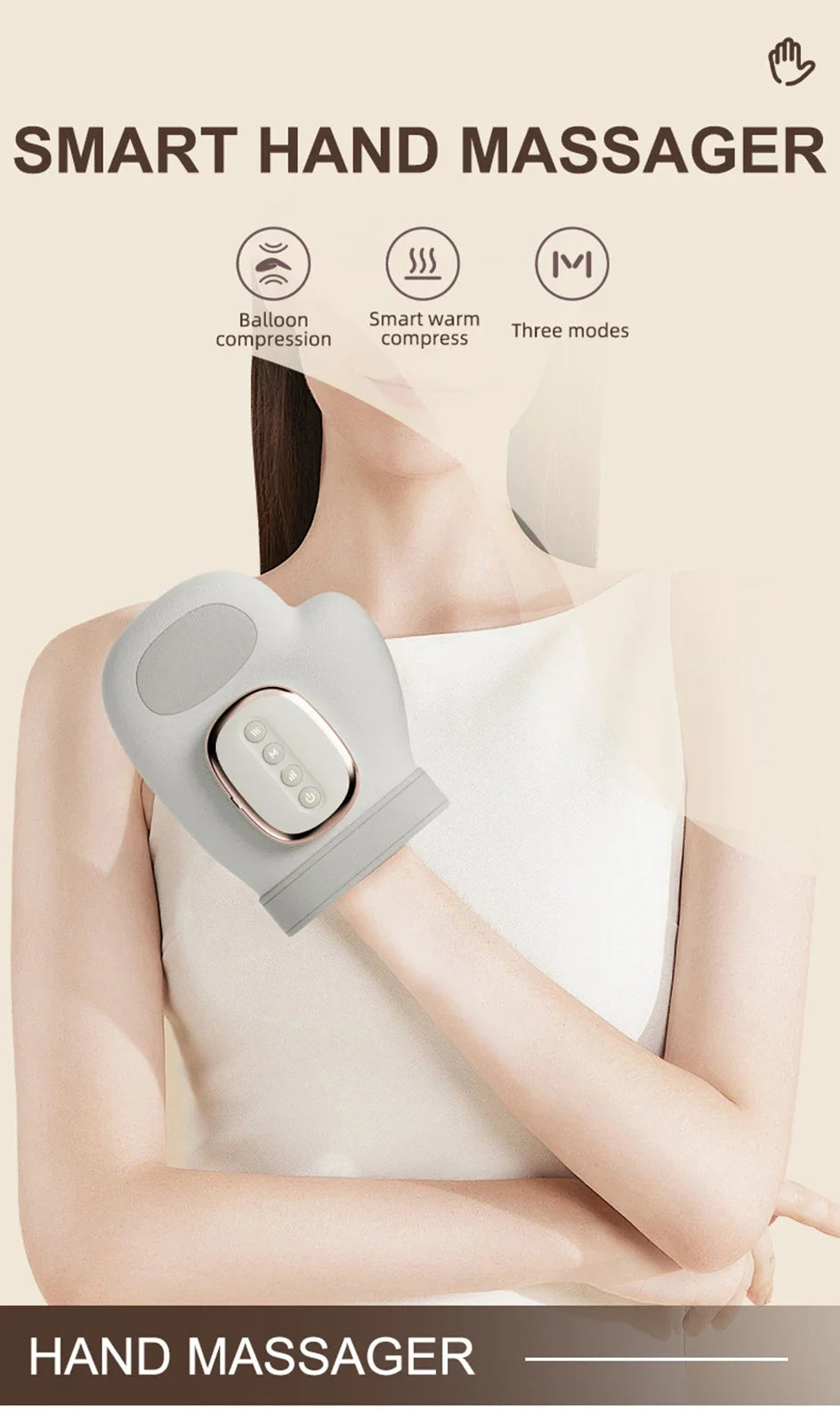 NEW Electric Hand Massager with Airbag Compression Cordless Glove Massager Application for Palm Finger Relaxation Gift