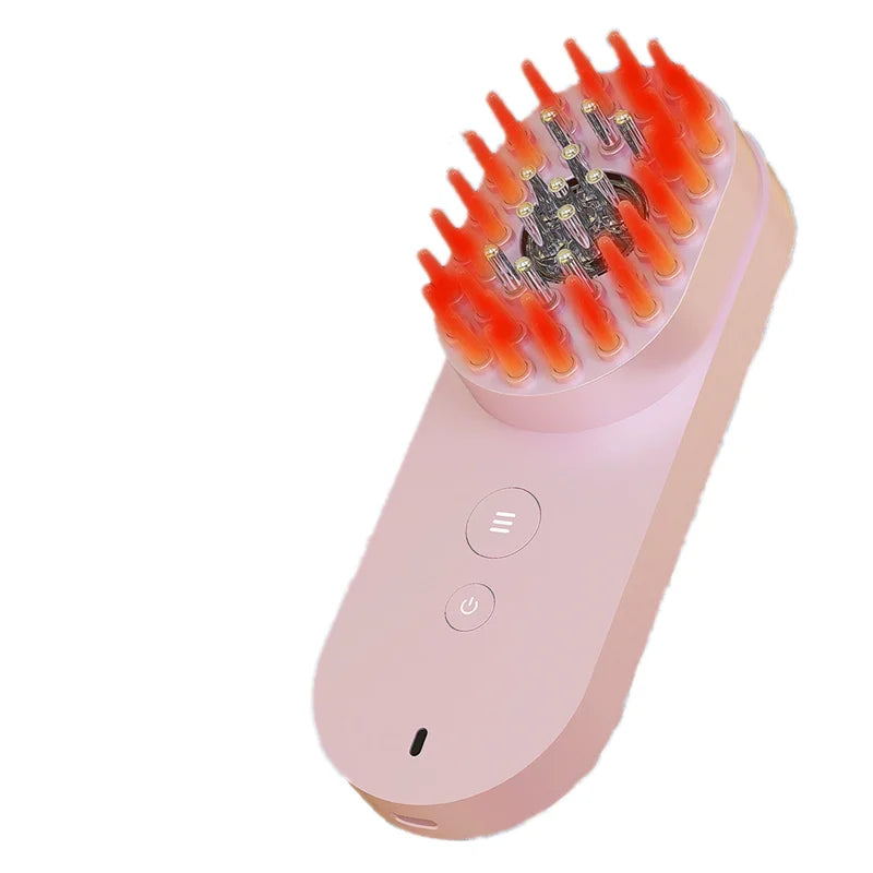 Electric Salon Scalp Care Hair Growth Comb LED Red Light Vibration Massage Comb Device