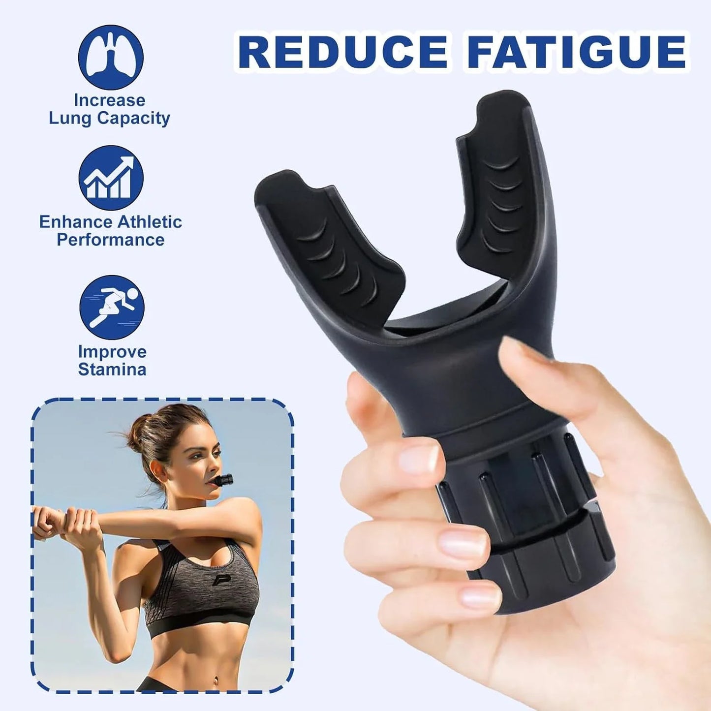Breathing Trainer Lung Flexer Durable Fitness Exerciser Increases Lung Capacity Breath Adjustable Levels Respiratory Deep Breath