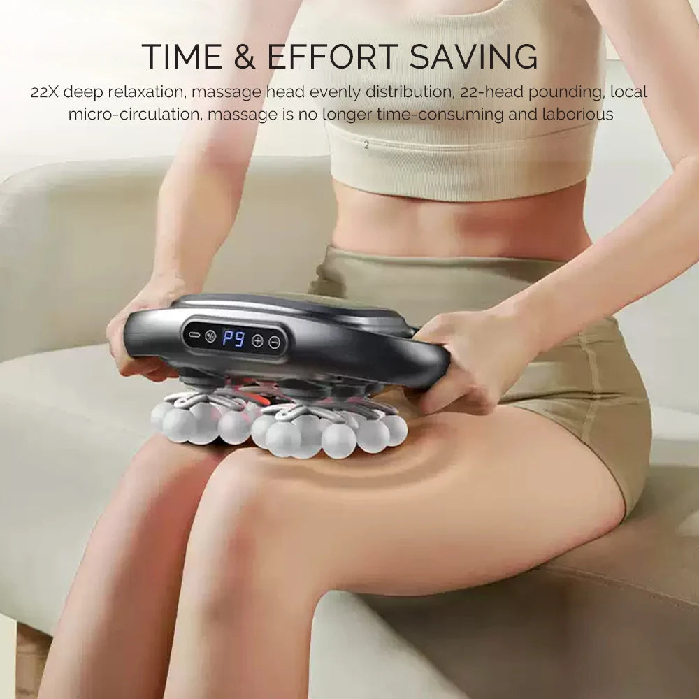 22-Head Fascia Gun High Frequency Vibration Body Massage Gun Back Massager Waist Massager Neck Shoulder Thigh Fascia Masajeador