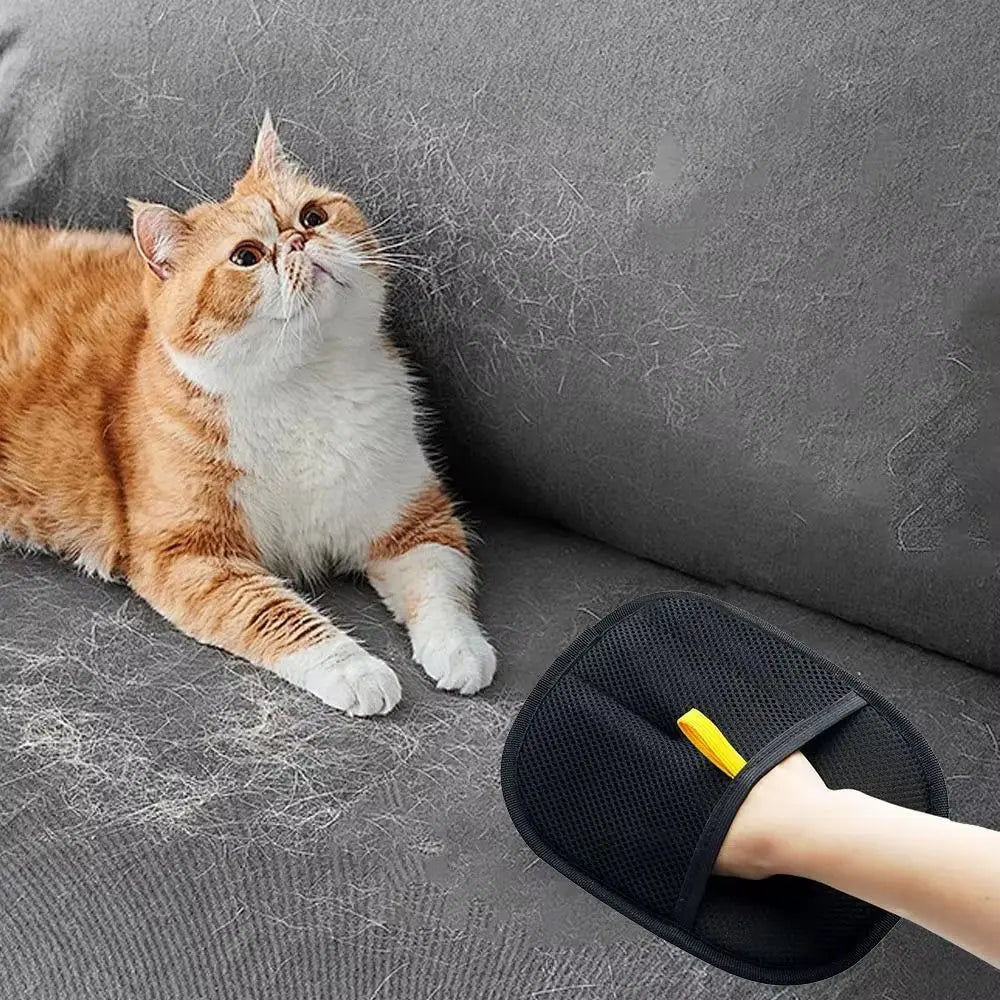 Two-way Pet Static Hair Removal Gloves Washable Reusable Static Dust Brush Multifunctional Mesh Cloth Pet Grooming Gloves Home