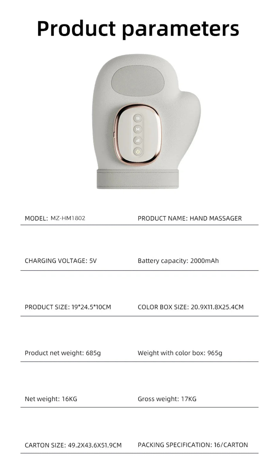 NEW Electric Hand Massager with Airbag Compression Cordless Glove Massager Application for Palm Finger Relaxation Gift