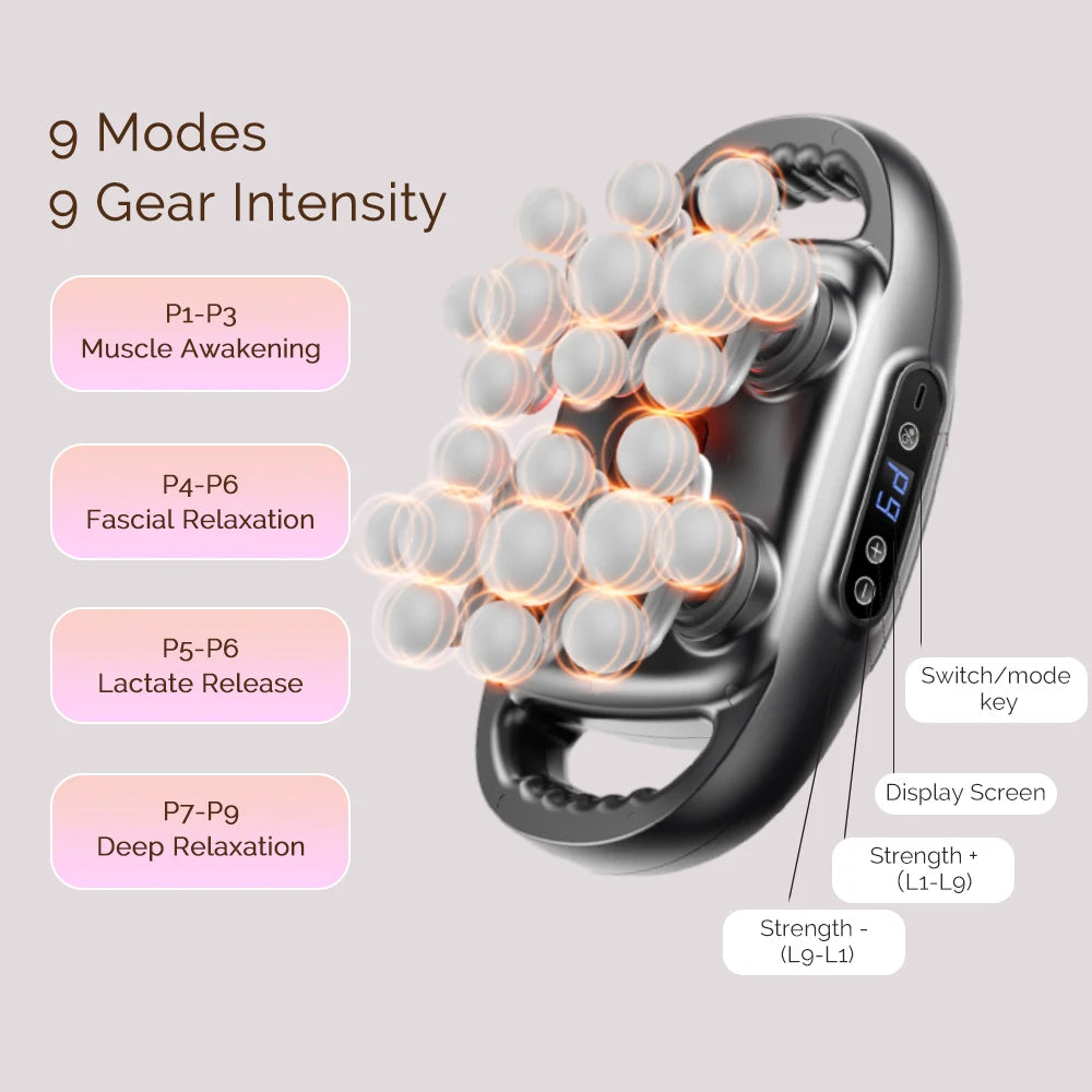 22-Head Fascia Gun High Frequency Vibration Body Massage Gun Back Massager Waist Massager Neck Shoulder Thigh Fascia Masajeador