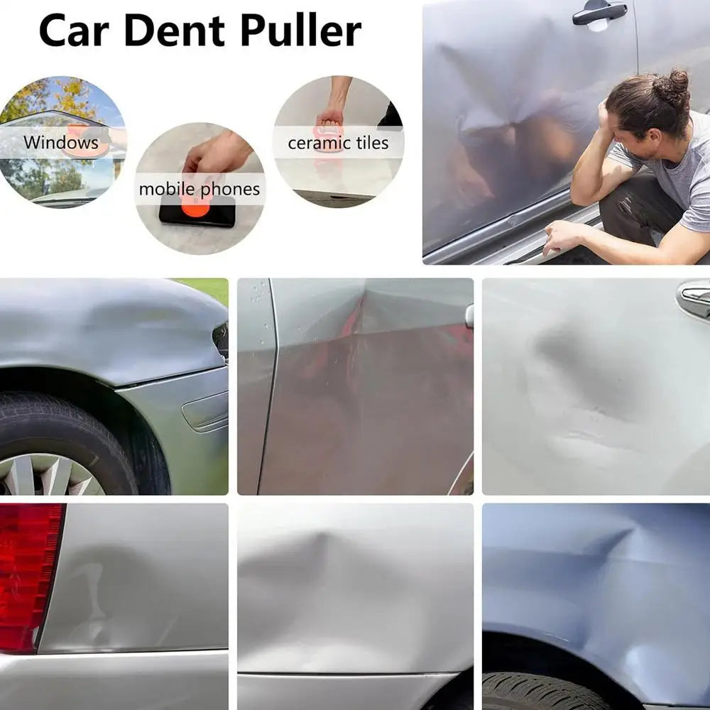 Auto Dent Removal Tool Set With Wash Mittens Scratch Cloth Rag Sponge Multipurpose Suction Cup Dent Pulling Kit Repair Tools