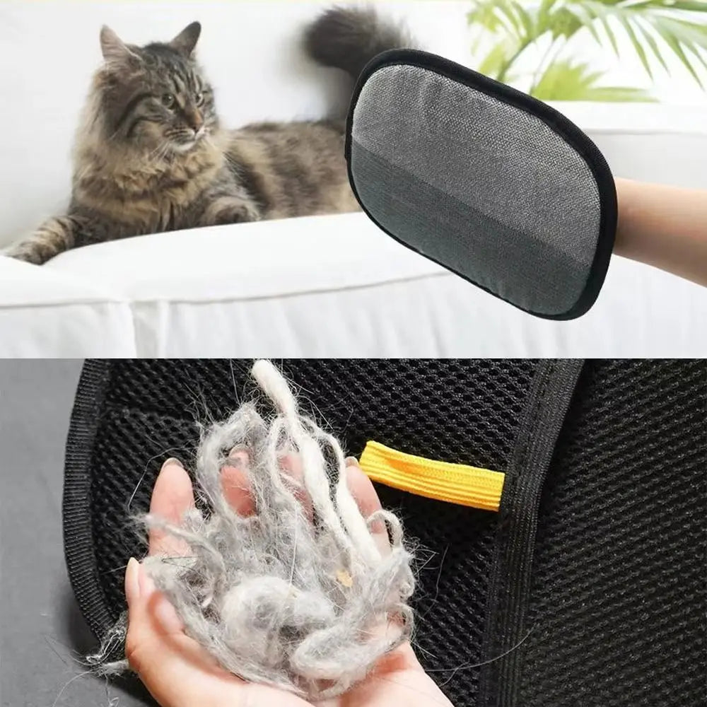Two-way Pet Static Hair Removal Gloves Washable Reusable Static Dust Brush Multifunctional Mesh Cloth Pet Grooming Gloves Home
