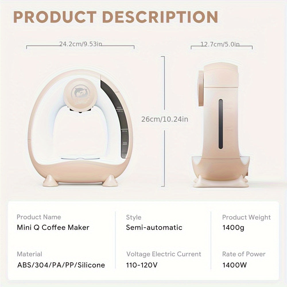 Compact Coffee Master - 4-8 Oz Single Serve Coffee Maker with 2-in-1 Americano Function, Compatible with Coffee Ground & K Cup, Automatic Drip Coffee Maker and Tea Maker for Home and Travel, Fast Brewing, Quiet Operation, and