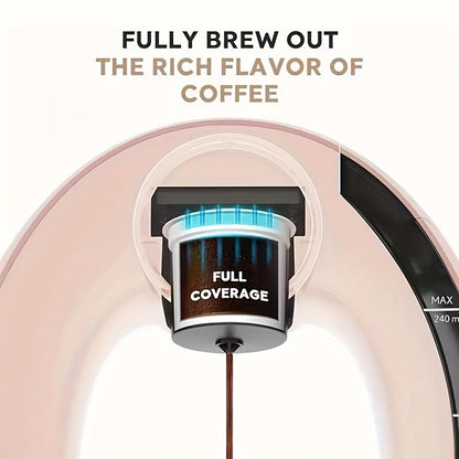 Compact Coffee Master - 4-8 Oz Single Serve Coffee Maker with 2-in-1 Americano Function, Compatible with Coffee Ground & K Cup, Automatic Drip Coffee Maker and Tea Maker for Home and Travel, Fast Brewing, Quiet Operation, and