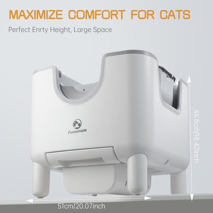 1pc Furoomate Self-Cleaning Litter Box, Open-Top Automatic Cat Litter Box, Easy Maintenance, with Built-in Safety Features And Odor Control Christmas Cat Toys for Indoor Cats
