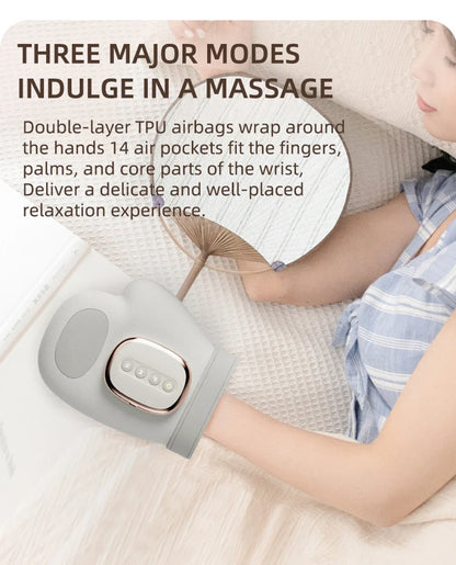 NEW Electric Hand Massager ｗith Airbag Compression Cordless Glove Massager Application for Palm Finger Relaxation Gift