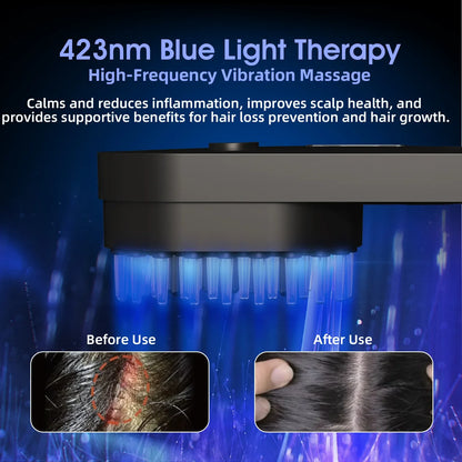 Electric Salon Scalp Care Hair Growth Comb LED Red Light Vibration Massage Comb Device