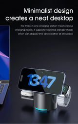 New Truly Qi2 3 In 1 Magsafe Magnetic Touch Button Wireless Charger For Android iPhone iWatch Airpods Fast Charging Dock Station