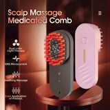 Electric Salon Scalp Care Hair Growth Comb LED Red Light Vibration Massage Comb Device