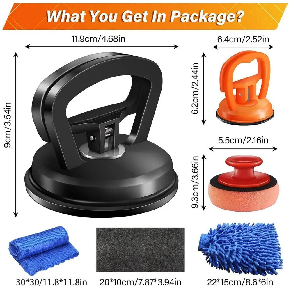 Auto Dent Removal Tool Set With Wash Mittens Scratch Cloth Rag Sponge Multipurpose Suction Cup Dent Pulling Kit Repair Tools