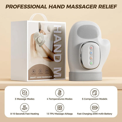 NEW Electric Hand Massager ｗith Airbag Compression Cordless Glove Massager Application for Palm Finger Relaxation Gift