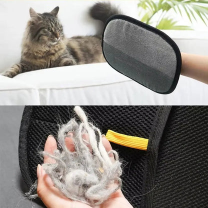 Two-way Pet Static Hair Removal Gloves Washable Reusable Static Dust Brush Multifunctional Mesh Cloth Pet Grooming Gloves Home