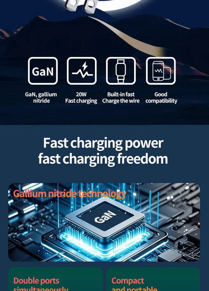 GaN 20W Fast charging PD3.0 Charger Type C lighting For iPhone 12 13 Samsung Huawei Xiaomi Mobile Phone EU/US Plug Wall Charger