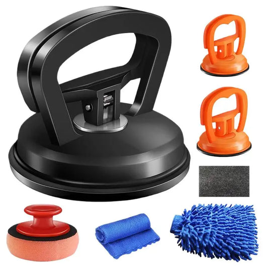 Auto Dent Removal Tool Set With Wash Mittens Scratch Cloth Rag Sponge Multipurpose Suction Cup Dent Pulling Kit Repair Tools