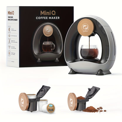 Compact Coffee Master - 4-8 Oz Single Serve Coffee Maker with 2-in-1 Americano Function, Compatible with Coffee Ground & K Cup, Automatic Drip Coffee Maker and Tea Maker for Home and Travel, Fast Brewing, Quiet Operation, and