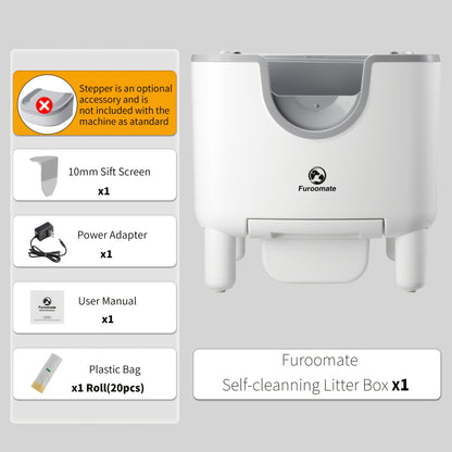 1pc Furoomate Self-Cleaning Litter Box, Open-Top Automatic Cat Litter Box, Easy Maintenance, with Built-in Safety Features And Odor Control Christmas Cat Toys for Indoor Cats